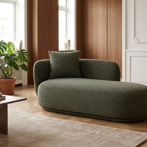 Mykonos Daybed i Grøn Chenille med Metalben fra House Nordic | L175xB88xH85cm - Billede 1
