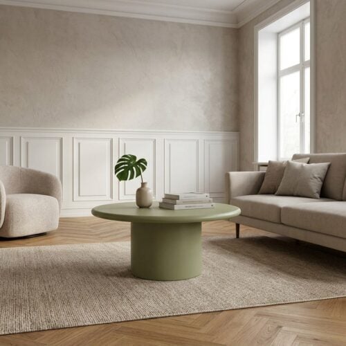 Nagano Sofabord i Gr&oslash;n MDF fra House Nordic | &Oslash;80xH40cm - Billede 1