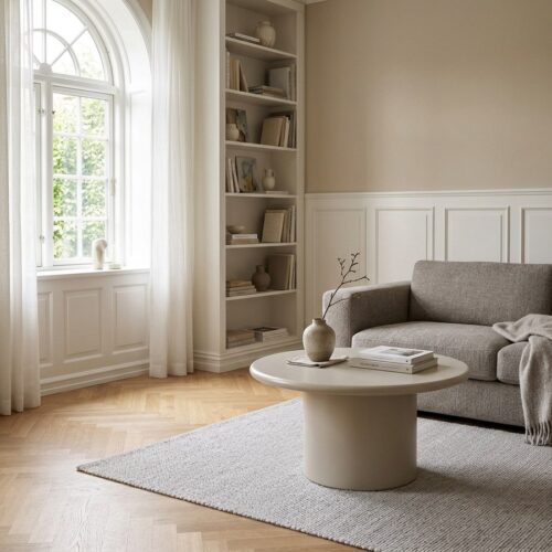 Nagano Sofabord i Sandfarvet MDF fra House Nordic | L80xB80xH40cm - Billede 1