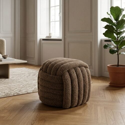 Napier Puf i Brun fra House Nordic | 48x48x43cm - Billede 1