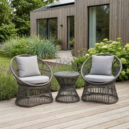 Natal Loungesæt i Rattan med Grå Hynder fra House Nordic | L64xB48xH76cm - Billede 1