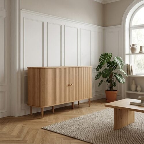 Nikko Sk&aelig;nk med 2 L&aring;ger i MDF & Massiv Fyrretr&aelig; fra House Nordic | L140xB40xH79 - OUTLET - Billede 1