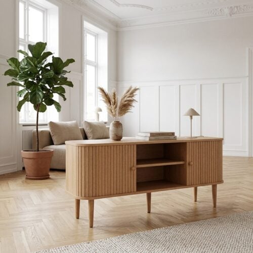 Nikko TV-Bænk i Natur med 2 Låger fra House Nordic | L113xB40xH52cm - Billede 1