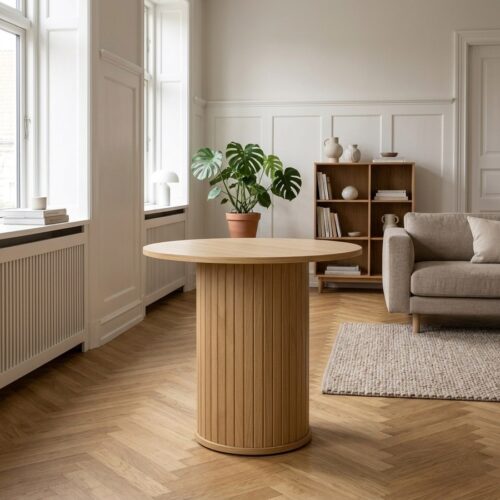 Nola Sofabord i Natur Egetræ fra Unique Furniture | Ø50xH55cm - Billede 1
