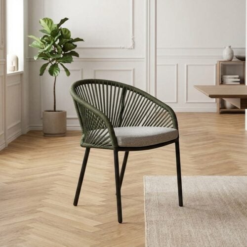 Novella Spisebordsstol Grå/Grøn med Aluminium Stel fra House Nordic | 57.5x63.5x77cm - Billede 1