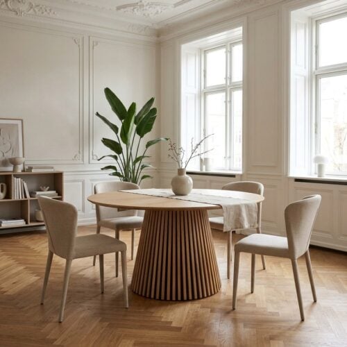 Osaka Spisebord i Egefiner og Natur fra House Nordic | Ø140xH75cm - Billede 1