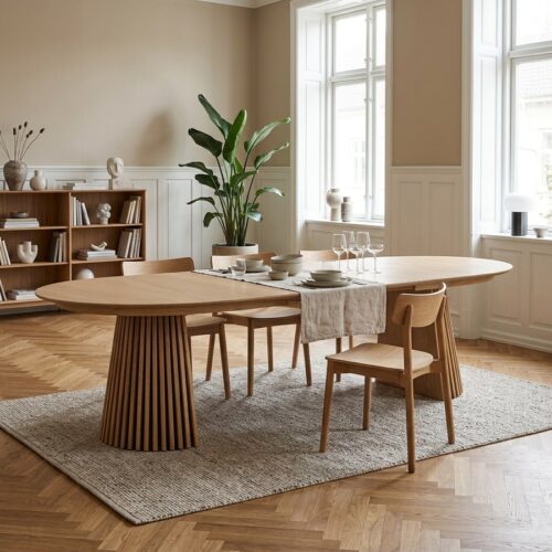 Osaka Spisebord i Natur Egetræ med 2 Tillægsplader fra House Nordic | BDH 120x200-250-300x75 cm - Billede 1
