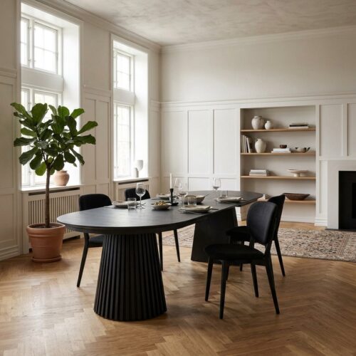 Osaka Spisebord i Sort Egetræ med 2 Tillægsplader fra House Nordic | LxBxH 200-300x120x75 cm - Billede 1