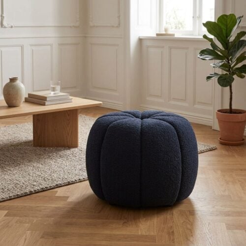 Paisley Puf i Marineblå fra House Nordic | Ø48xH38cm - Billede 1