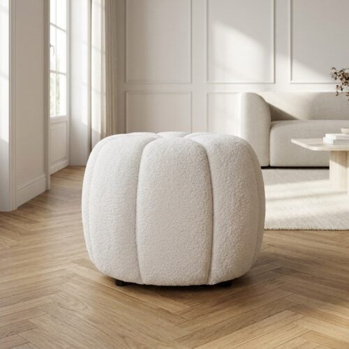 Paisley Puf i Off-White Fra House Nordic | Polyester - Billede 1