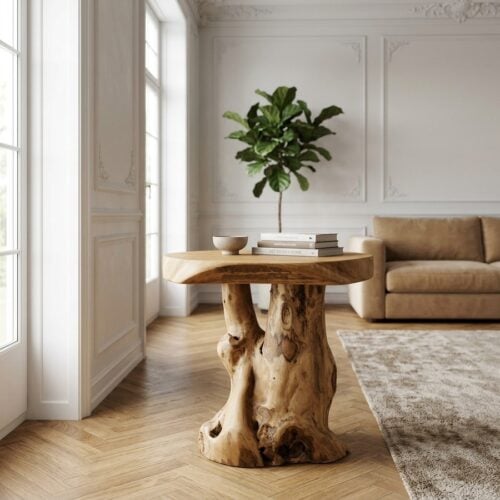 Palena Sidebord i Massiv Teaktræ fra House Nordic | Ø40xH45cm - Billede 1
