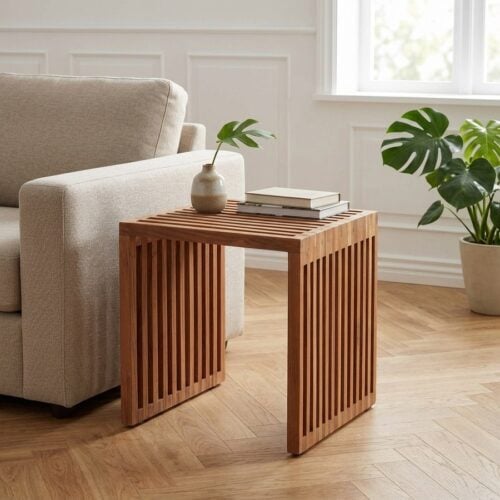 Pego Sofabord/Sidebord i Massiv teaktræ fra House Nordic | H40 x40 x40 cm - Billede 1