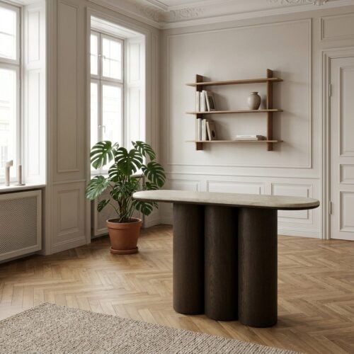 Piazze Konsolbord i Espresso Olie & Bursa Marmor fra Unique Furniture | B120xD38xH75 cm - Billede 1