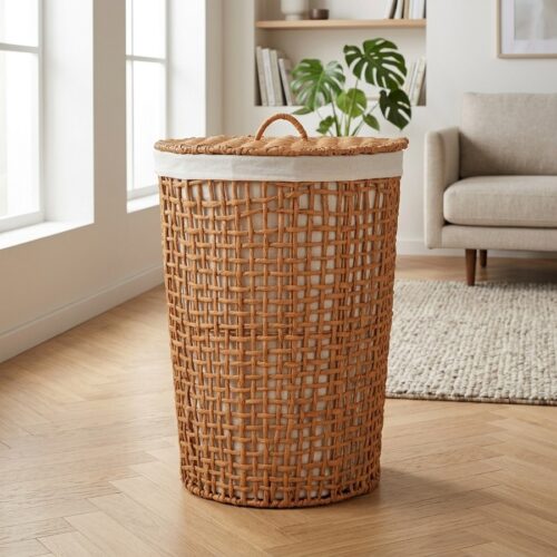 Pomal Vasketøjskurv i Papirstrå Fra House Nordic | ø42x56 cm - Billede 1