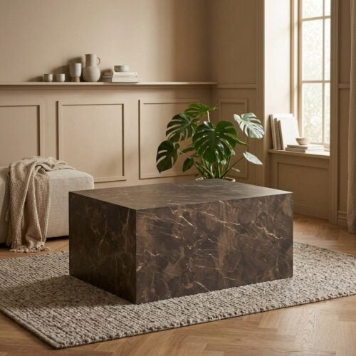 Prague Sofabord i Marmor Look Brun fra House Nordic | L80xB60xH40cm - Billede 1