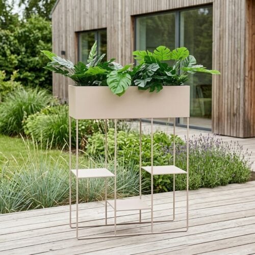 Rabo Plantekasse i Sandfarvet Stål med 3 Hylder Fra House Nordic | 25x60x80cm - Billede 1