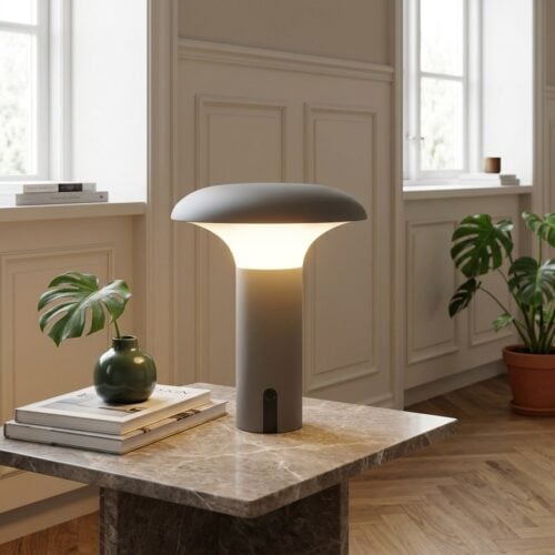 Ramsey LED Lampe i Grå Fra House Nordic | ø17x21 cm - Genopladelig - Billede 1