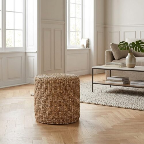 Rivera Puf i Søgræs/Bomuld Fra House Nordic | Ø40x40cm - Billede 1