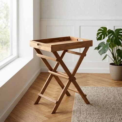 Ronda bakkebord i massiv teaktræ fra House Nordic | H49,5 x39 x29 cm - Billede 1