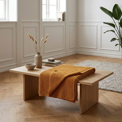 Santos Plaid i Orange Fra House Nordic | Genanvendt Bomuld - 130x170 cm - Billede 1