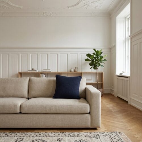 Santos Pude i Mørkeblå Fra House Nordic | Genanvendt Bomuld - 45x45 cm - Billede 1