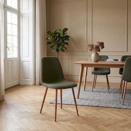 Stockholm Spisebordsstol i Mørkegrøn Bouclé Fra House Nordic | Polyester - Billede 1