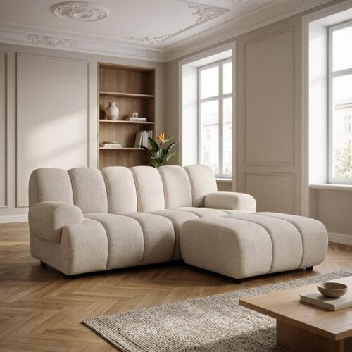 Taza 2,5 personers modulsofa med puf i Sand H&oslash;jrevendt fra House Nordic | 95-175x190x77cm - Billede 1