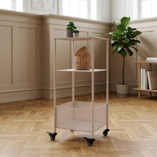 Torres Metalvogn i Sandfarvet Stål Fra House Nordic | 3 Hylder - 35x35x100 cm - Billede 1
