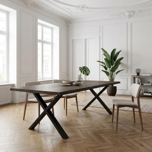Toulon Spisebord i Smoked i 100% Massiv Egetr&aelig; med St&aring;lben fra House Nordic | L240xB95xH75cm - Billede 1