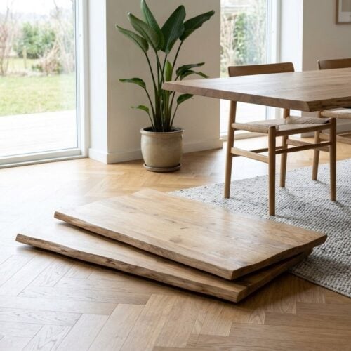 Toulon Till&aelig;gsplader (2 stk.) i 100% Massiv Egetr&aelig; til 3 m Bord fra House Nordic | L100xB50xH4cm - Billede 1