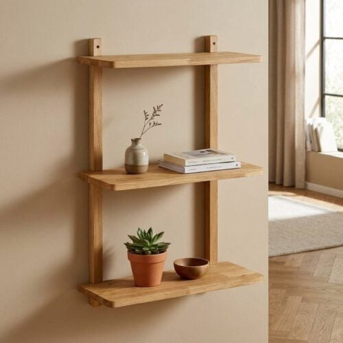 Townsville Væghylde i 100% Massiv Egetræ fra House Nordic | L50xB20xH75cm - Billede 1