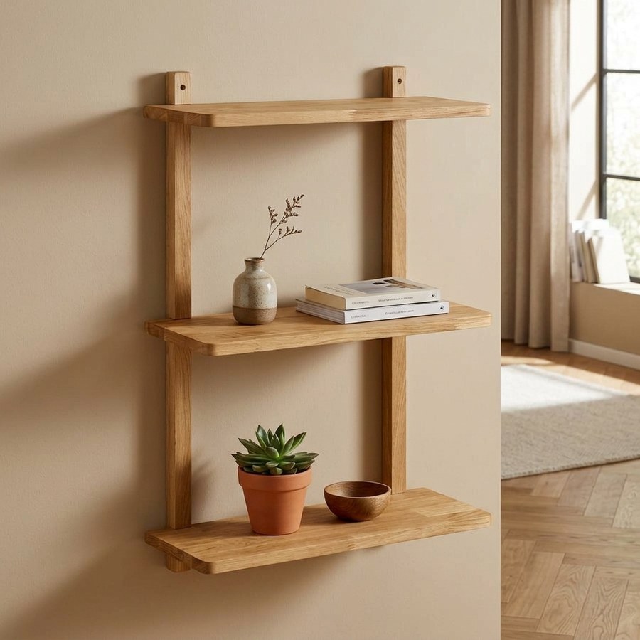 ai-miljoe-1-townsville-v-ghylde-i-100-massiv-egetr-fra-house-nordic-l50xb20xh75cm-206920 Townsville Væghylde i 100% Massiv Egetræ fra House Nordic | L50xB20xH75cm - Billede 1