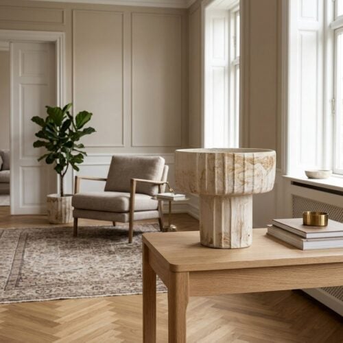 Vase i Brun/Beige Cement fra House Nordic | Ø21xH185cm - Billede 1