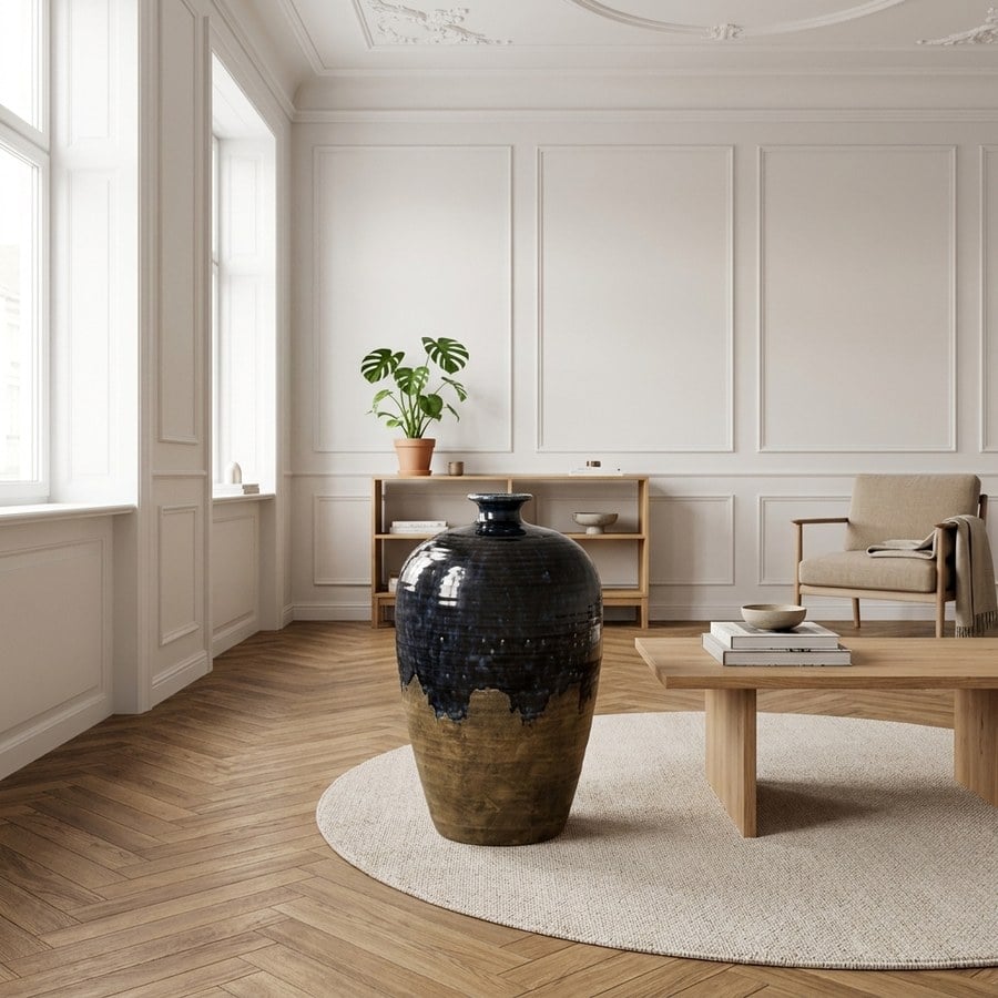 Vase Vase i Mørkeblå Keramik fra House Nordic | Ø27x44,5 cm - Billede 1