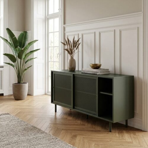 Veep Skænk i Olivengrøn Metal fra Unique Furniture | B160xH75xD45cm - Billede 1