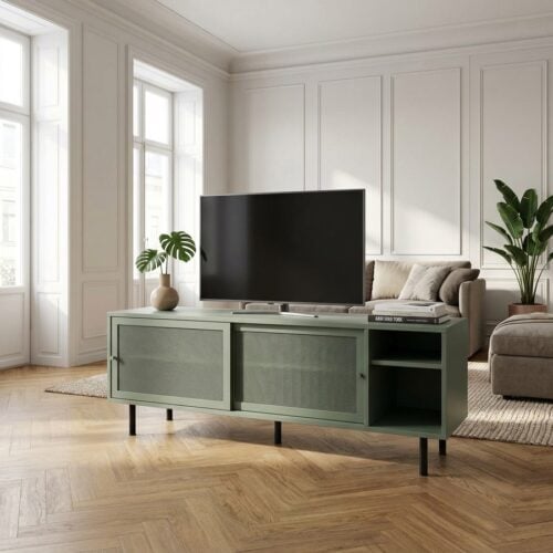 Veep TV Bord i Sage Stål fra Unique Furniture | B160xD45xH55cm - Billede 1
