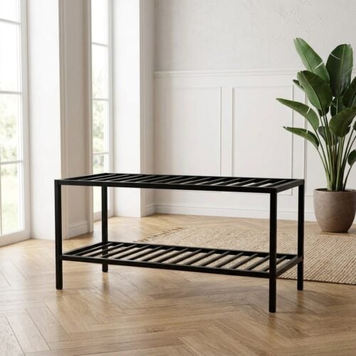 Vita skohylde i sort stål fra House Nordic | 79x34 cm - OUTLET - Billede 1
