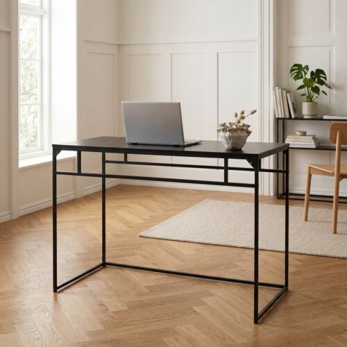 Vita skrivebord i sort Stål med sort spånplade fra House Nordic | 100 x45 x75 cm - Billede 1