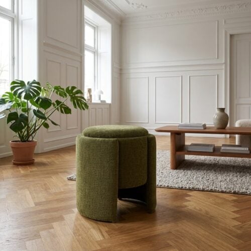 Walsdorf Puf i Grøn fra House Nordic | Ø42xH44 cm - Billede 1