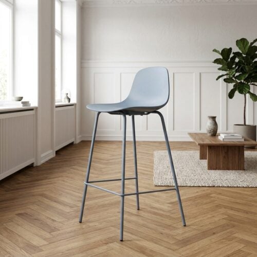 Whitby Barstol i Stål Dusty Blue fra Unique Furniture | B47xH92,5xD45cm - Billede 1
