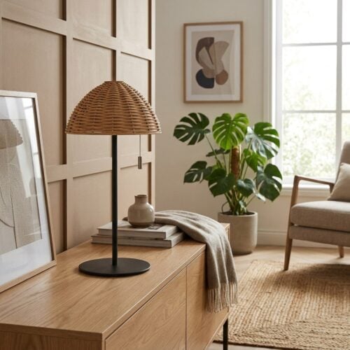 Wigan Bordlampe i Natur/Sort fra House Nordic | &Oslash;15xH32cm - Billede 1