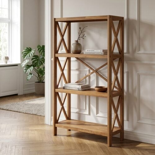 X-shelf Reol i Olieret Egetræ fra Unique Furniture | B70xH124xD30cm - Billede 1