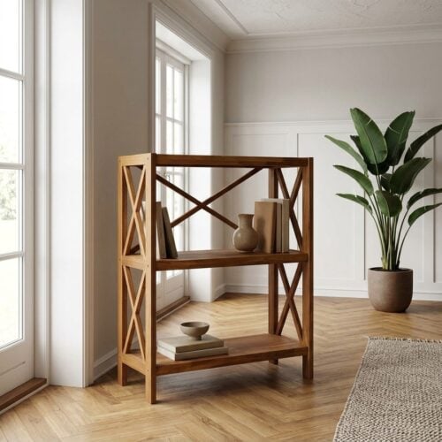 X-shelf Reol i Olieret Egetræ fra Unique Furniture | B70xH87xD30cm - Billede 1