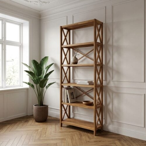 X-shelf Reol i Olieret Egetræ med 6 Hylder fra Unique Furniture | B70xD30xH198cm - Billede 1