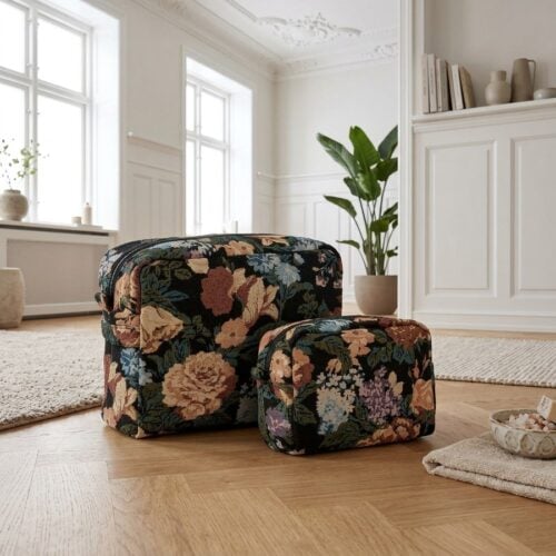 Zoe Toilettaske Sæt af 2 i Sort Mix Polyester fra House Nordic | - Billede 1
