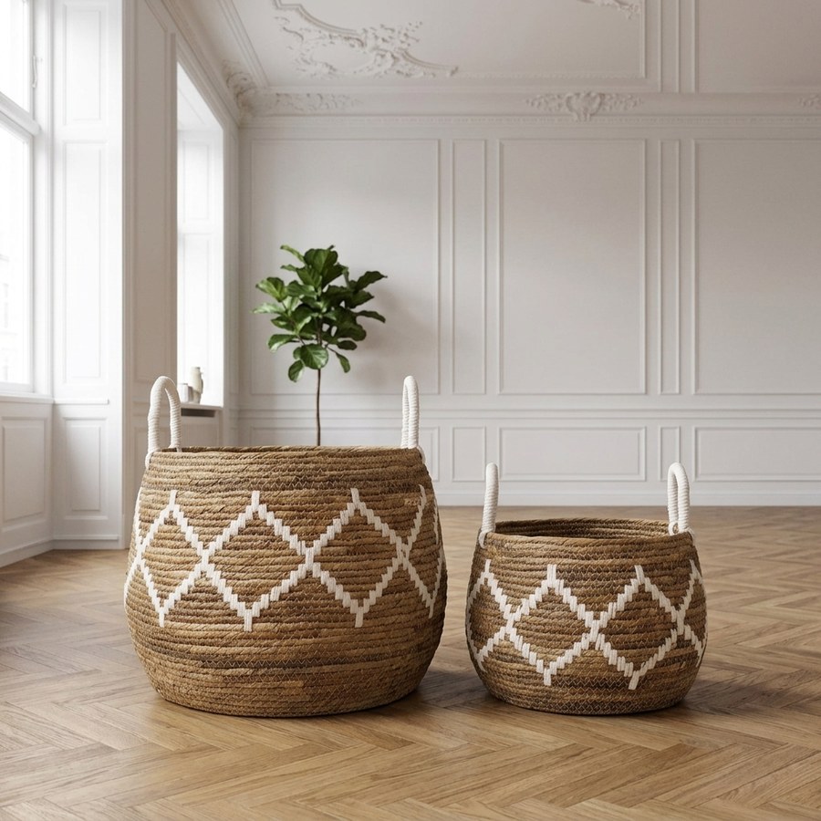 Altea Kurvesæt i Natur Bananflet fra House Nordic | 2 Stk Ø41xH32 cm - Billede 2