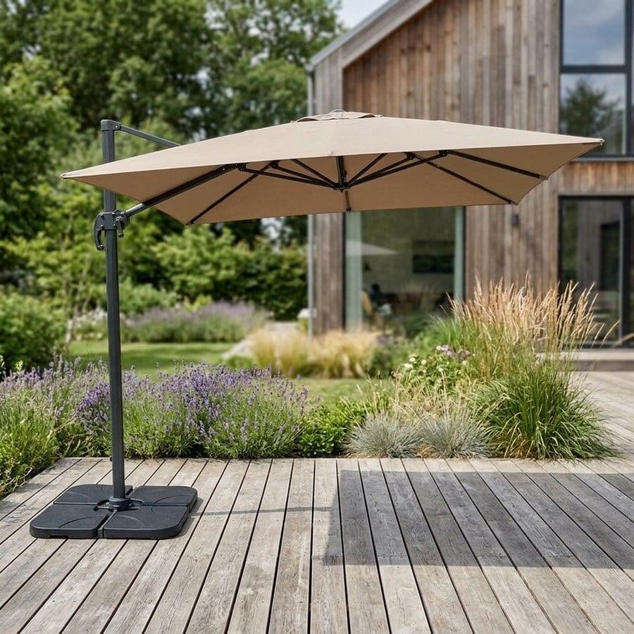 ai-miljoe-2-baza-h-ngeparasol-i-sandfarvet-med-fod-alu-stok-fra-house-nordic-295x295cm-194583 Baza Hængeparasol i Sandfarvet med Fod & Alu Stok fra House Nordic | 295x295cm - Billede 2
