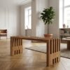 ai-miljoe-2-benidorm-b-nk-i-genbrugsteaktr-fra-house-nordic-l90xb30xh49cm-208092 Benidorm Bænk i Genbrugsteaktræ fra House Nordic | L90xB30xH49cm - Billede 2