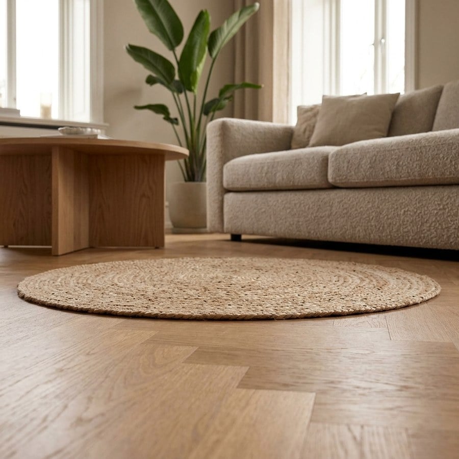 Bombay Tæppe i Flettet Jute fra House Nordic | Ø90 cm - Billede 2