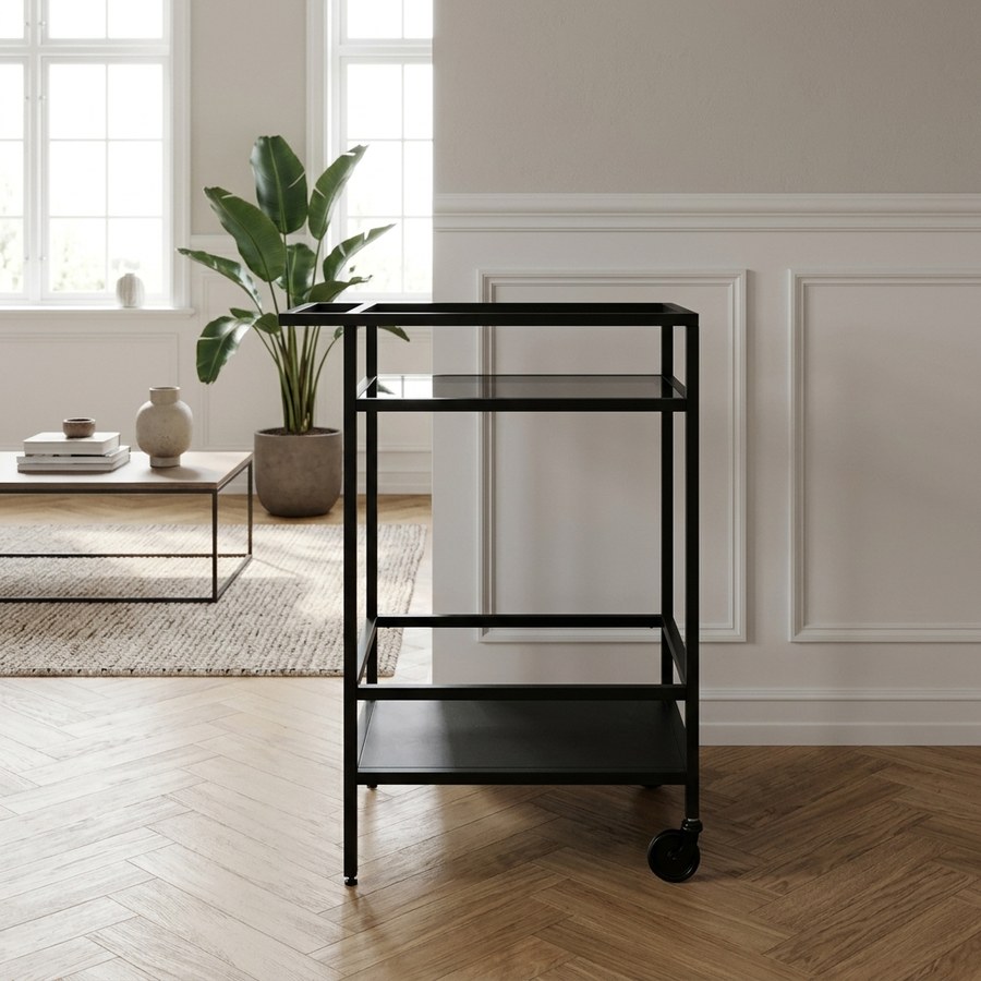 ai-miljoe-2-bronco-barvogn-i-sort-st-l-og-topplade-i-r-get-glas-fra-unique-furniture-42x70x85cm-236782 Bronco Barvogn i Sort Stål og Topplade i Røget Glas fra Unique Furniture | 42x70x85cm - Billede 2